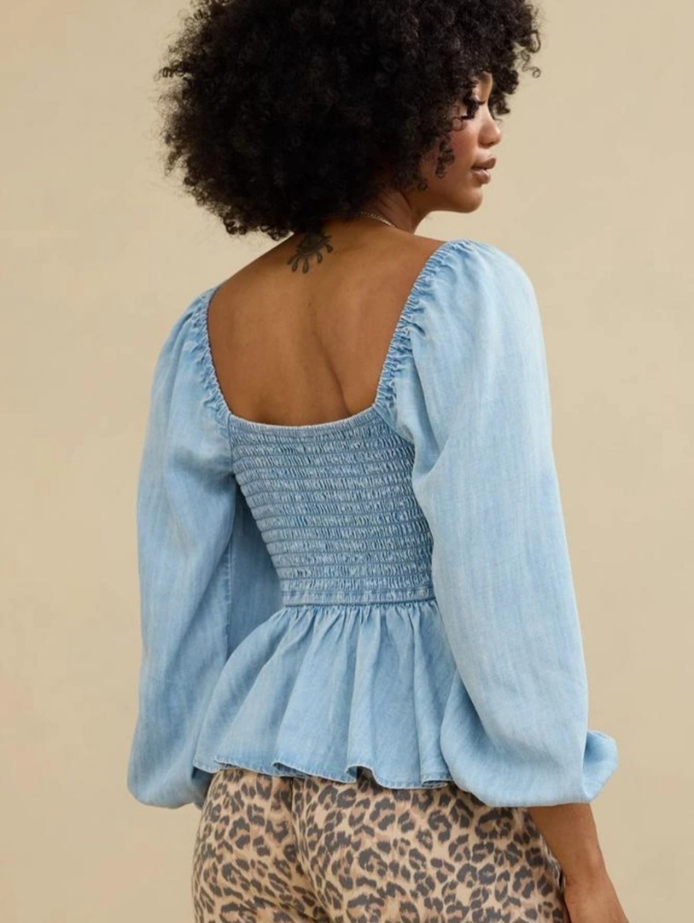 Aerie Long Sleeve Peplum Top - Picture 3 of 8